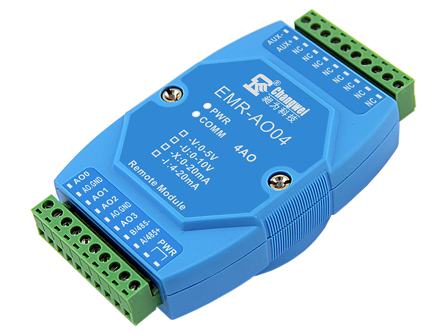 EMR-AO04系列智能4路模擬量輸出模塊 485轉(zhuǎn)模擬量 4-20mA 0-5V 0-10V 0-20mA 模擬量信號控制模塊