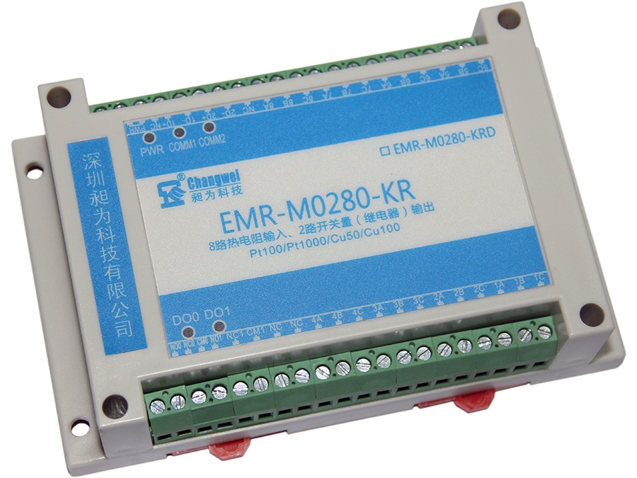 EMR-M0280-KR智能八路熱電阻RTD溫度采集和2路繼電器輸出控制模塊 支持Cu50/Cu100/Pt100/Pt1000