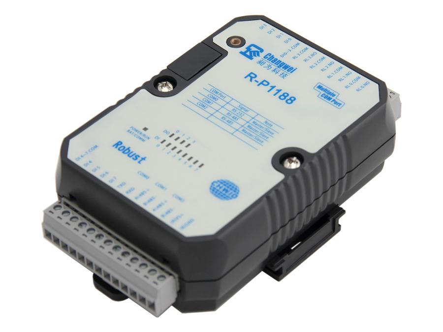R-P1188開(kāi)關(guān)量八入四出智能IO控制器（PLC）2路RS485和1路RS232口,標(biāo)準(zhǔn)Modbus RTU和Modbus ASCII